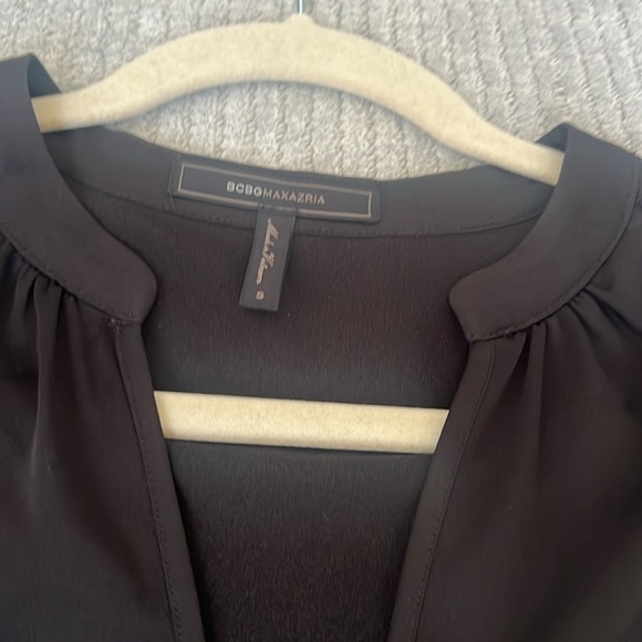 BCBG Black Silky Long Sleeve Top - Picture 3 of 4